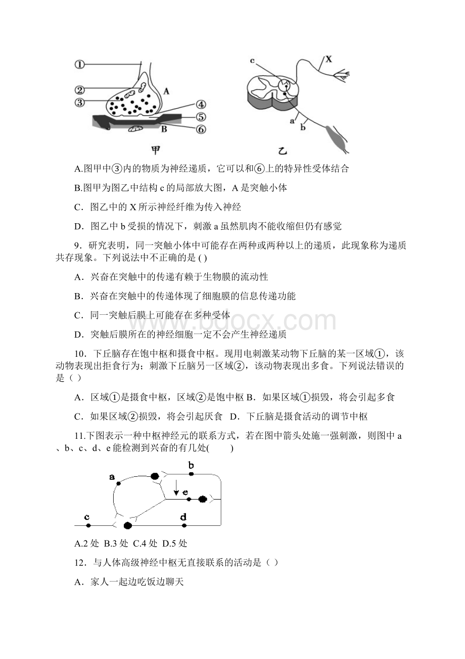 河南省周口中英文学校学年高二生物上学期期中试题.docx_第3页