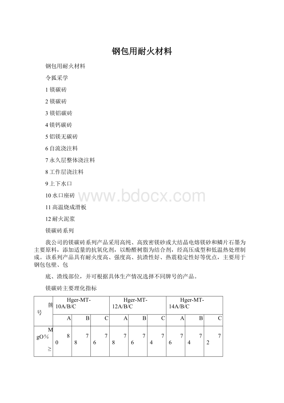 钢包用耐火材料.docx_第1页