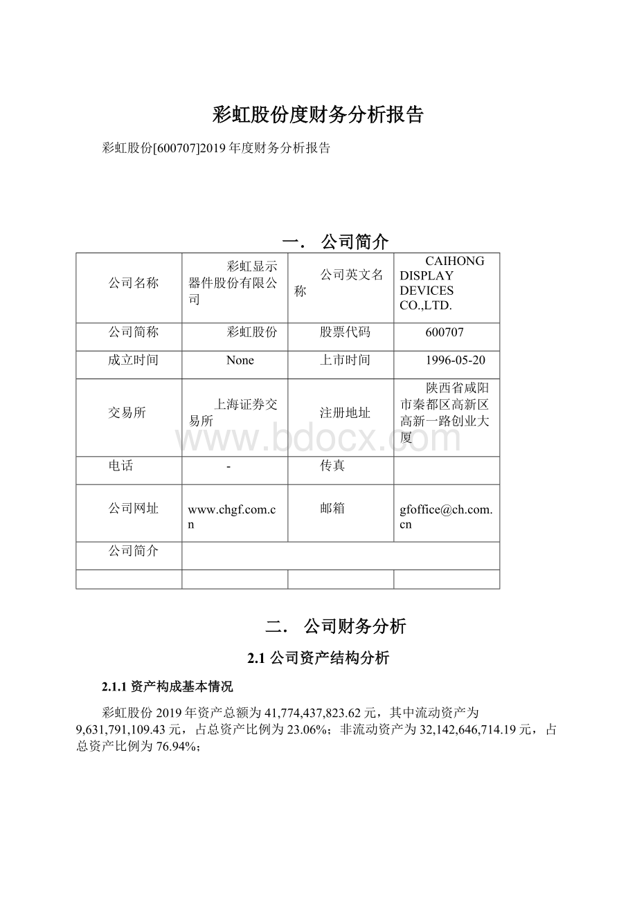 彩虹股份度财务分析报告.docx_第1页