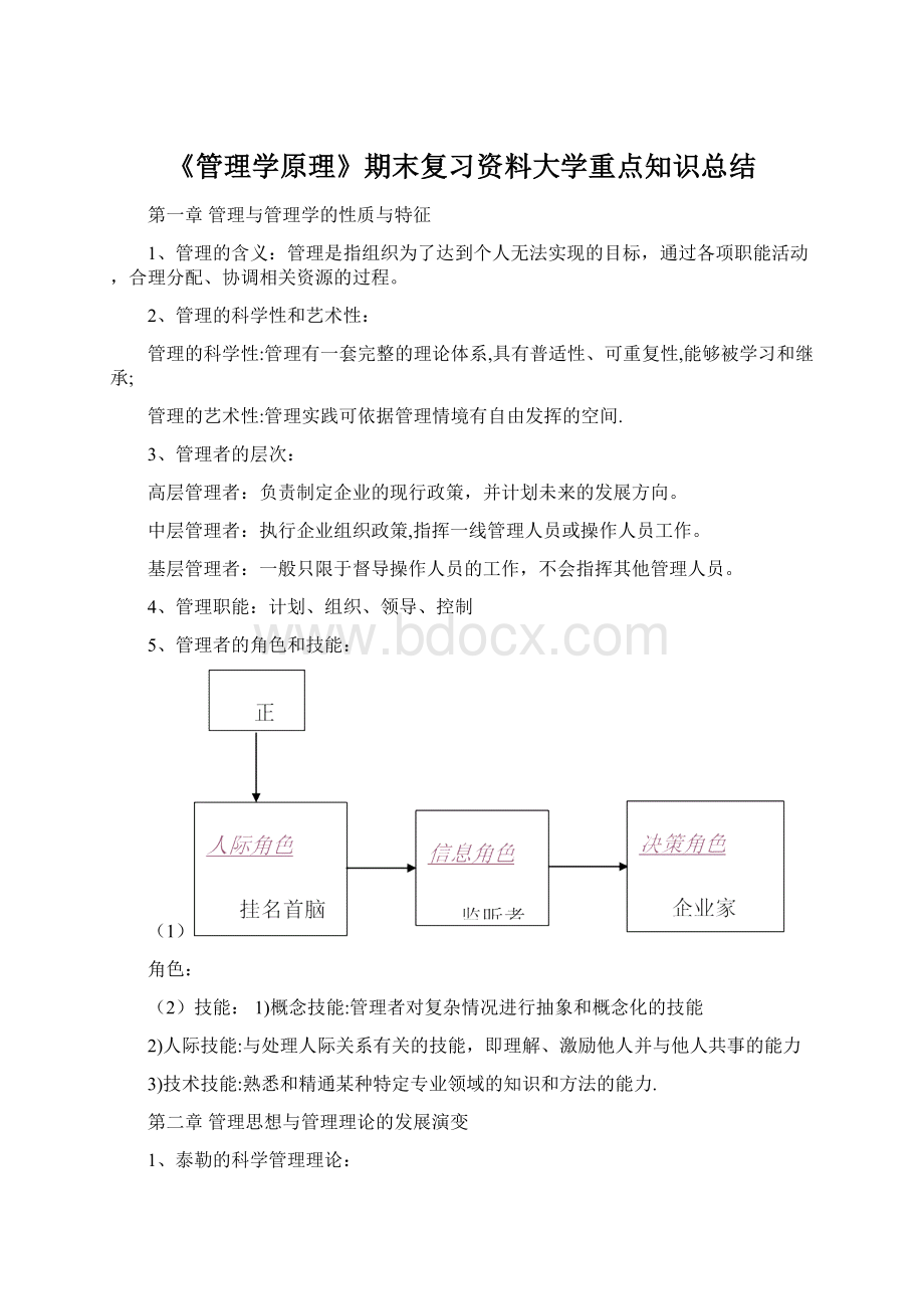 《管理学原理》期末复习资料大学重点知识总结.docx_第1页