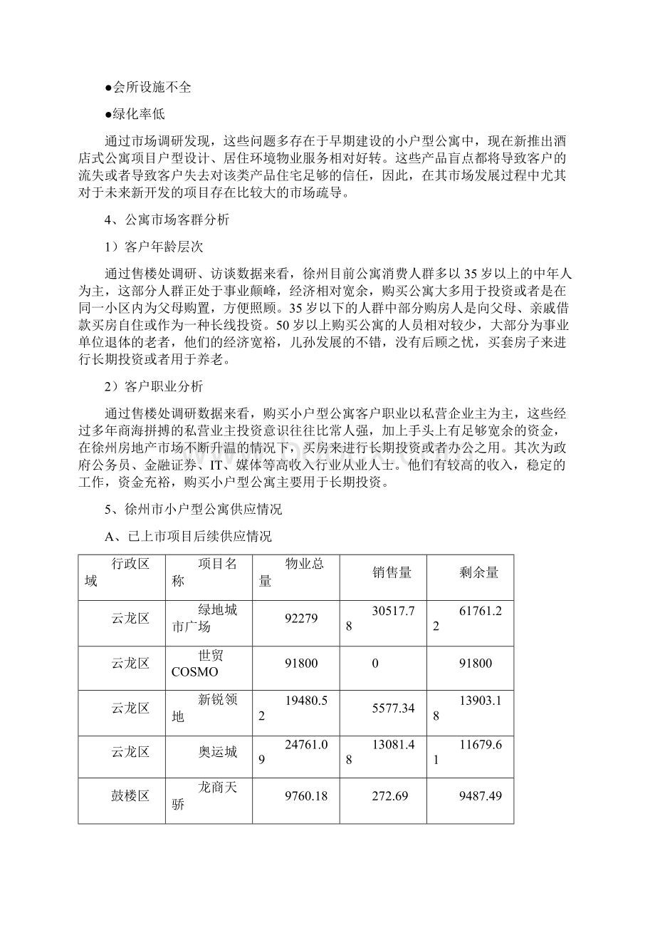 徐州市场典型小户型项目调研徐州酒店式公寓市调报告.docx_第3页