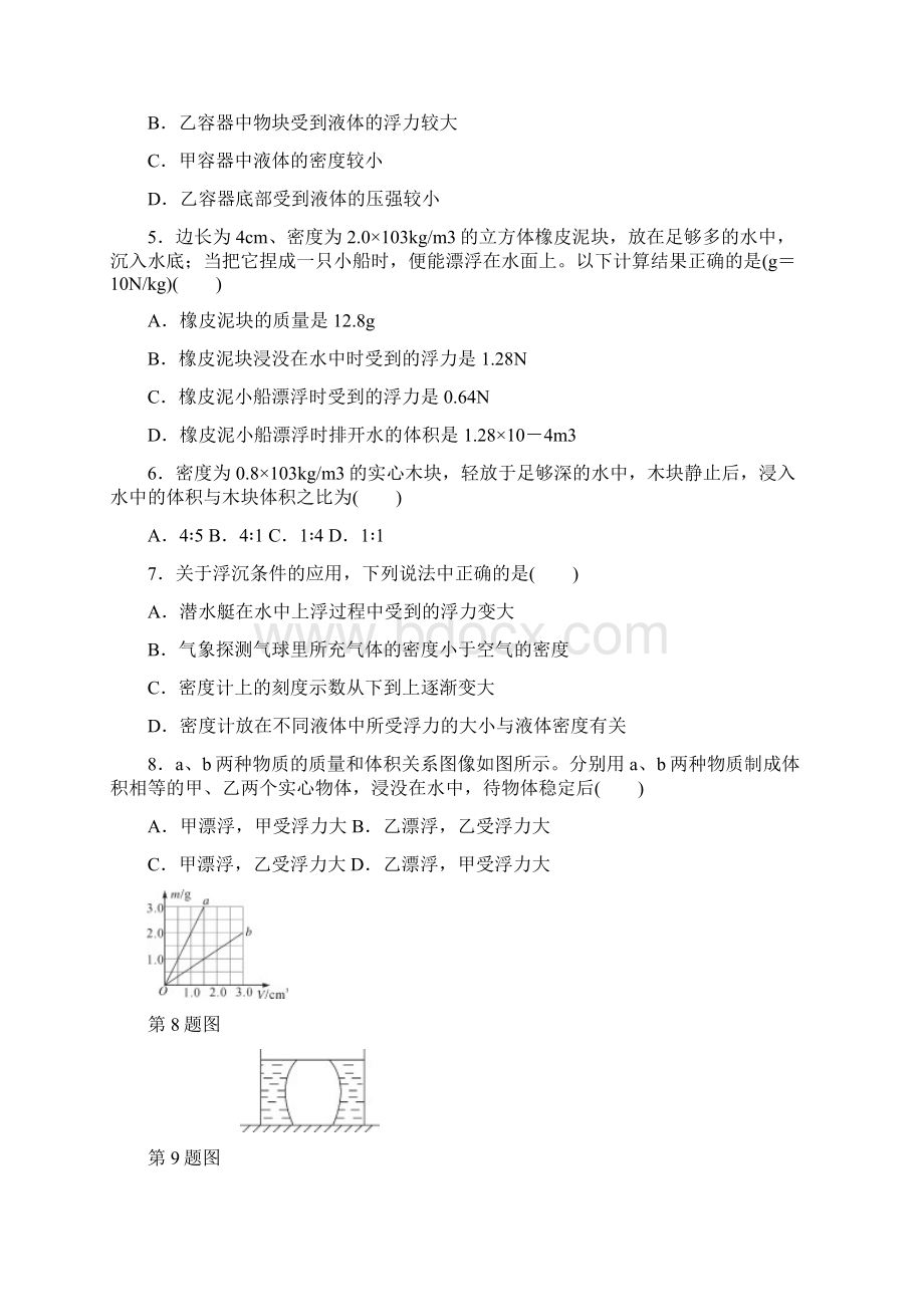 八年级下册物理第10章《浮力》检测卷含答案.docx_第2页