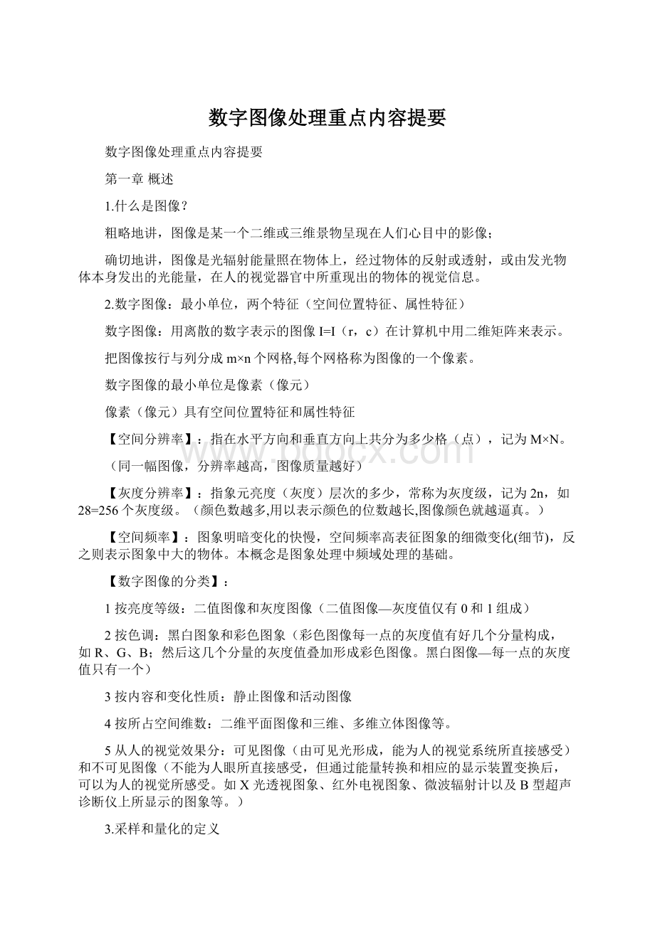 数字图像处理重点内容提要.docx_第1页