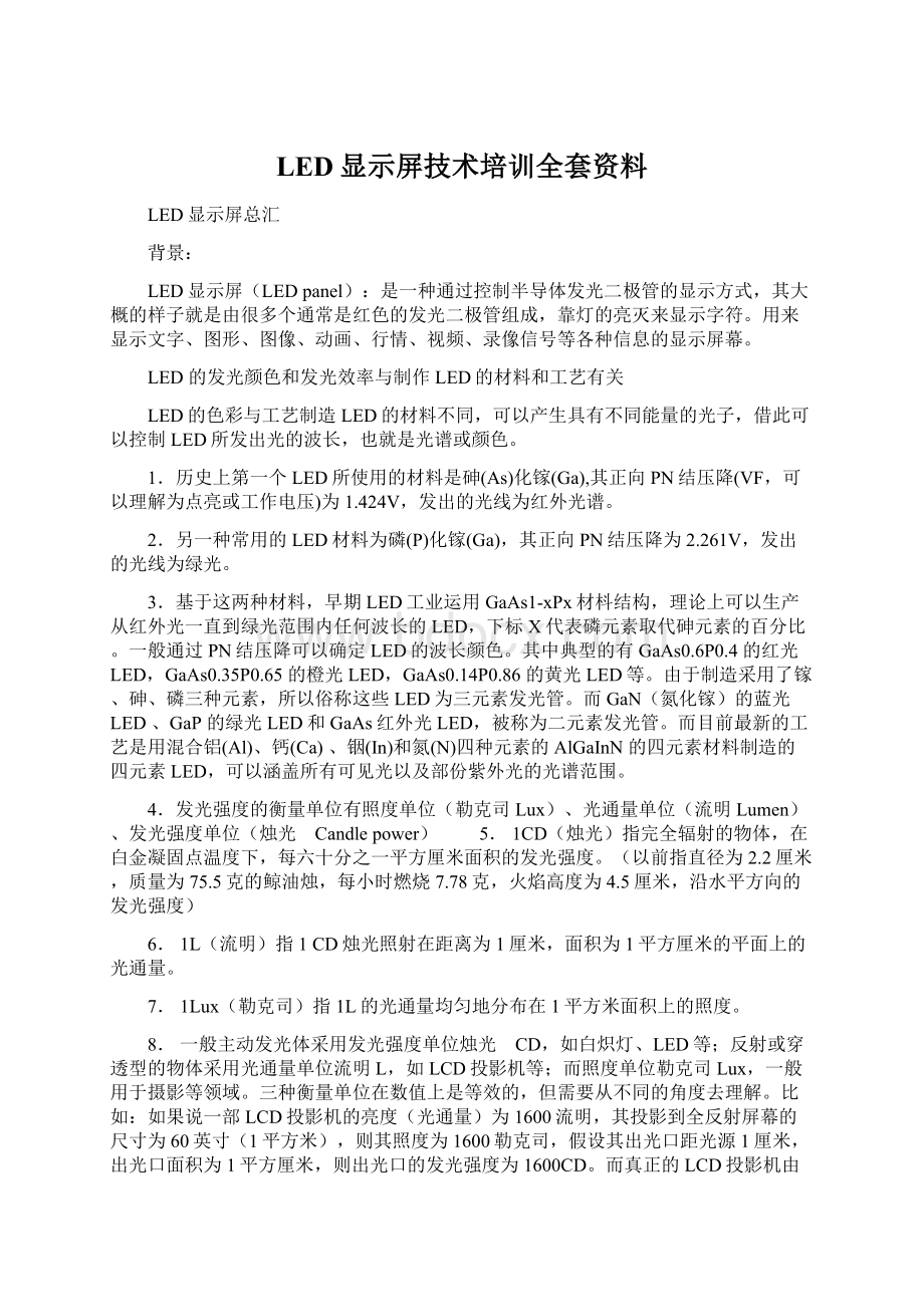 LED显示屏技术培训全套资料Word文档格式.docx