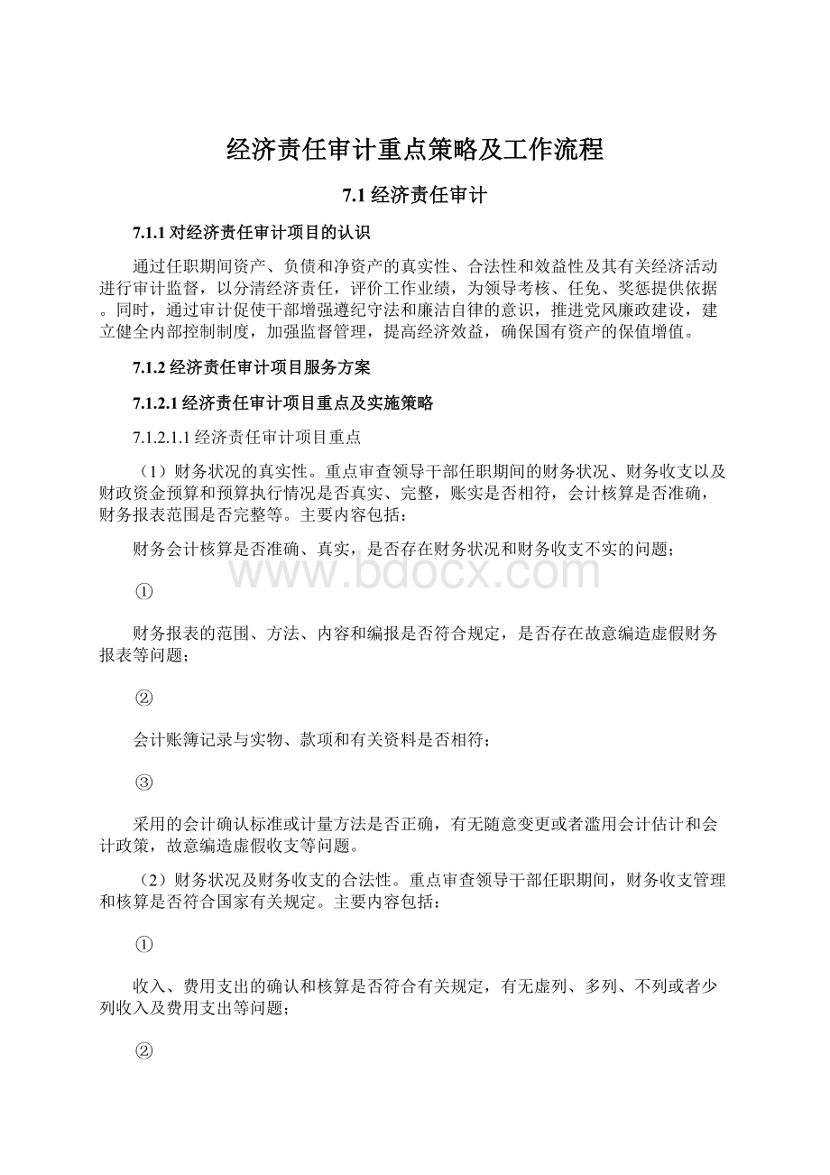 经济责任审计重点策略及工作流程Word文件下载.docx_第1页