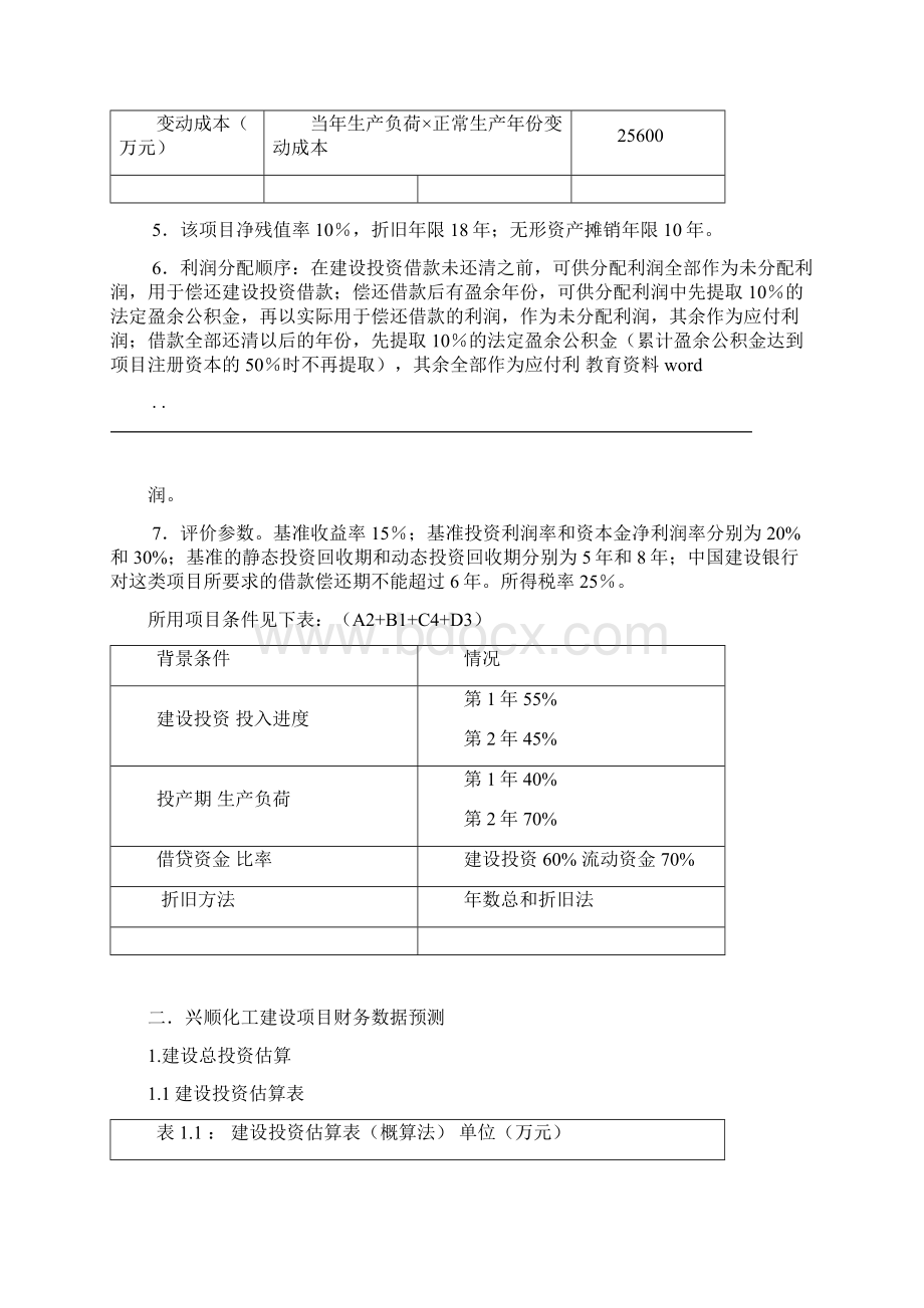 工程经济学课程设计范例.docx_第2页