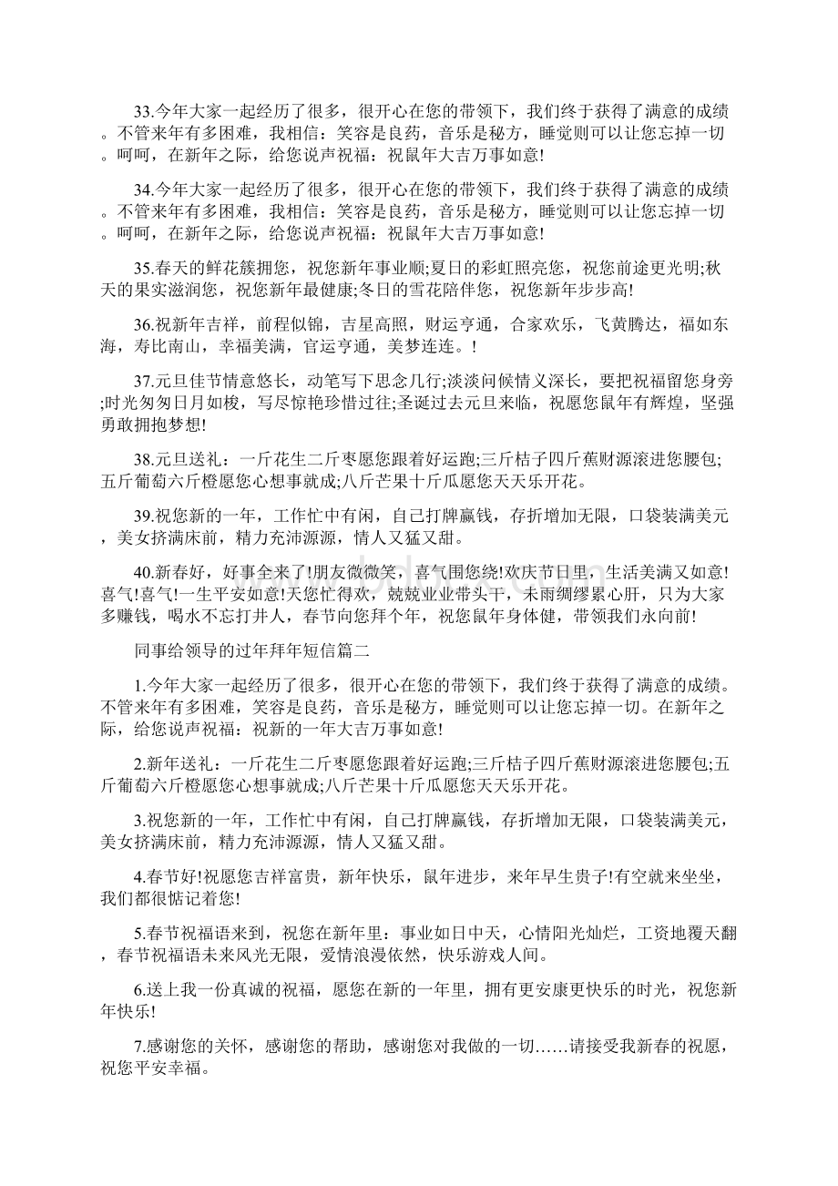 同事给领导的过年拜年短信文档格式.docx_第3页