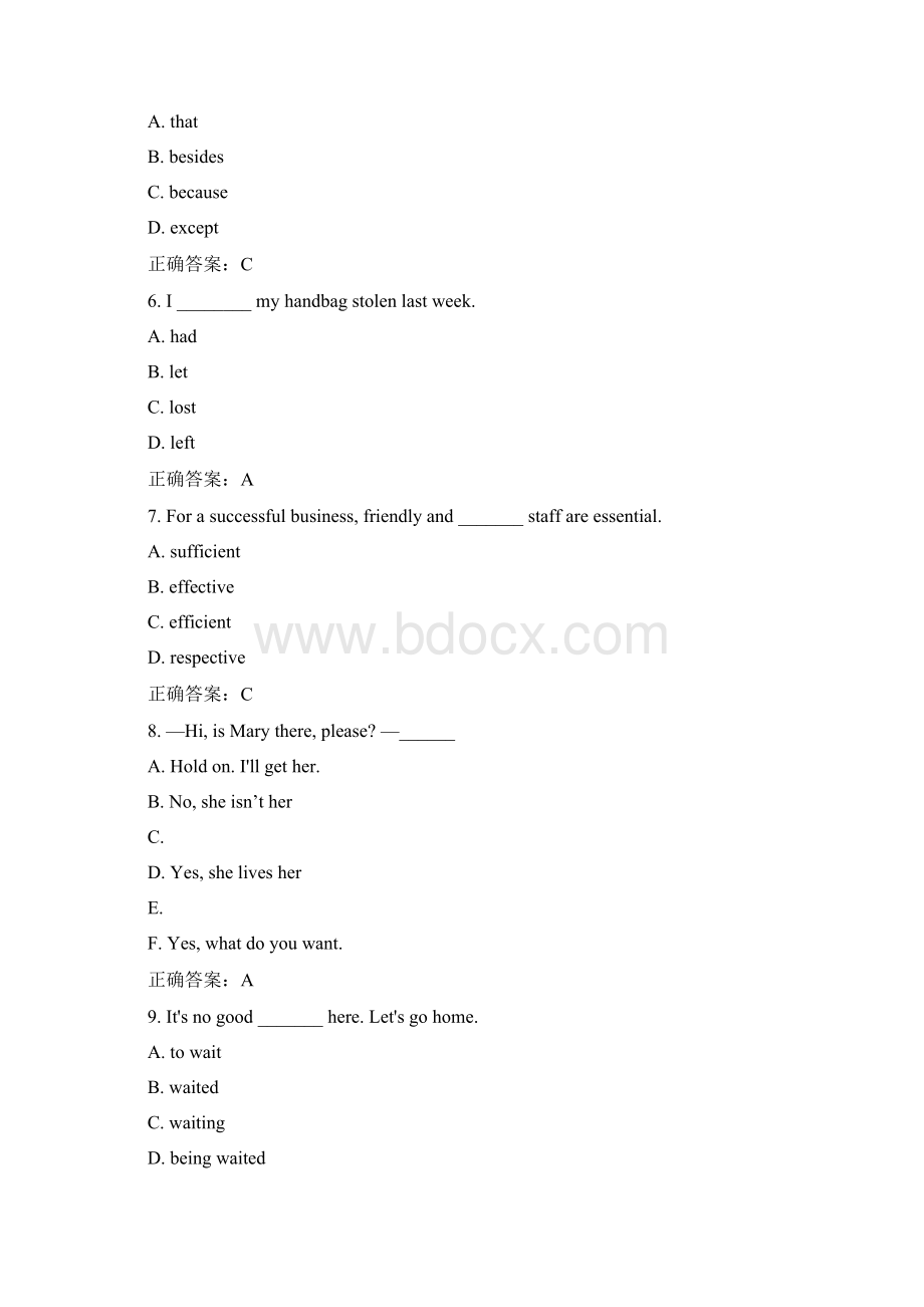 西交15春《英语 2新录》在线作业100分答案.docx_第2页