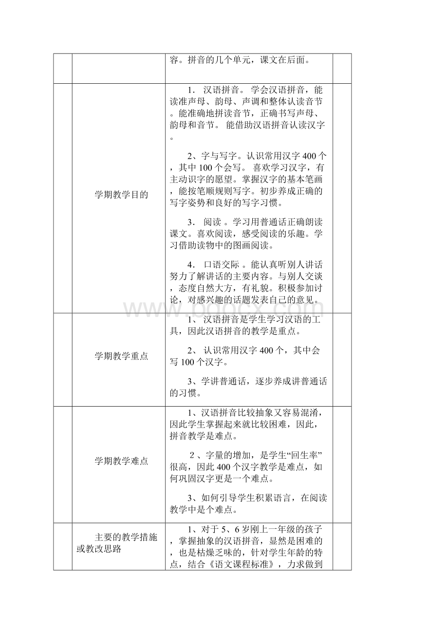 北师大版小学语文一年级上册全册教案表格版页1.docx_第2页