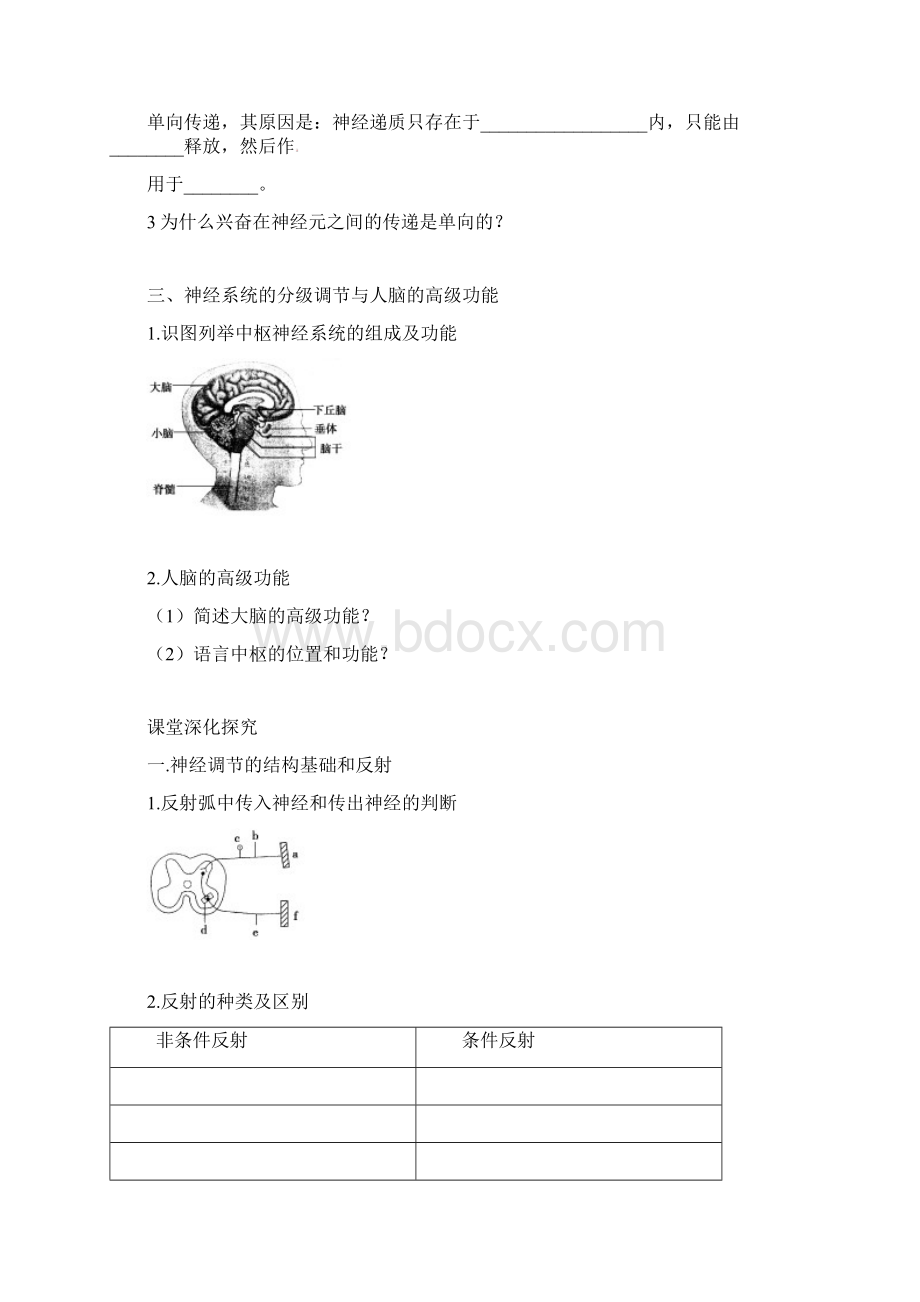 届高考生物起点一轮复习 第八单元 通过神经系统的调节学案.docx_第3页