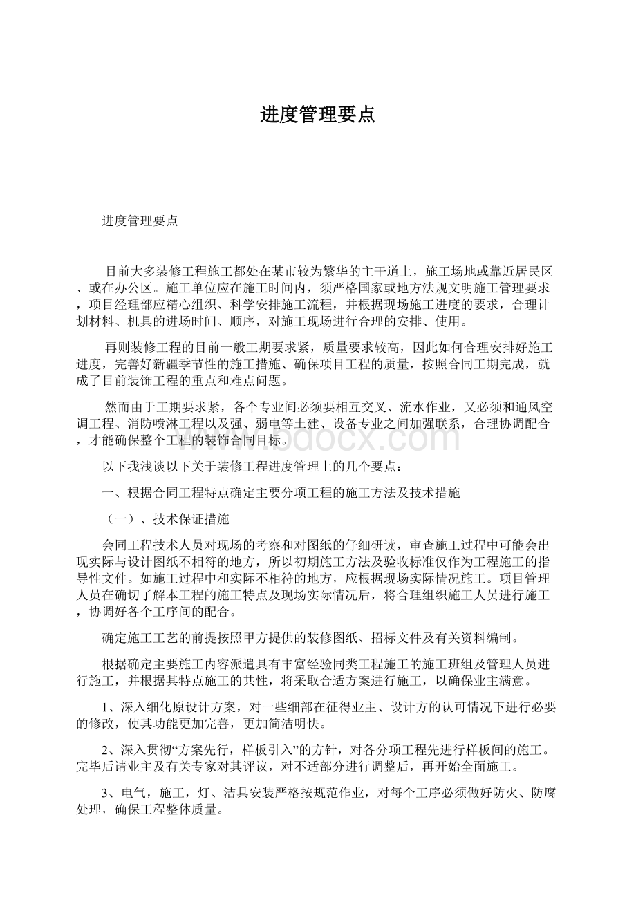 进度管理要点.docx