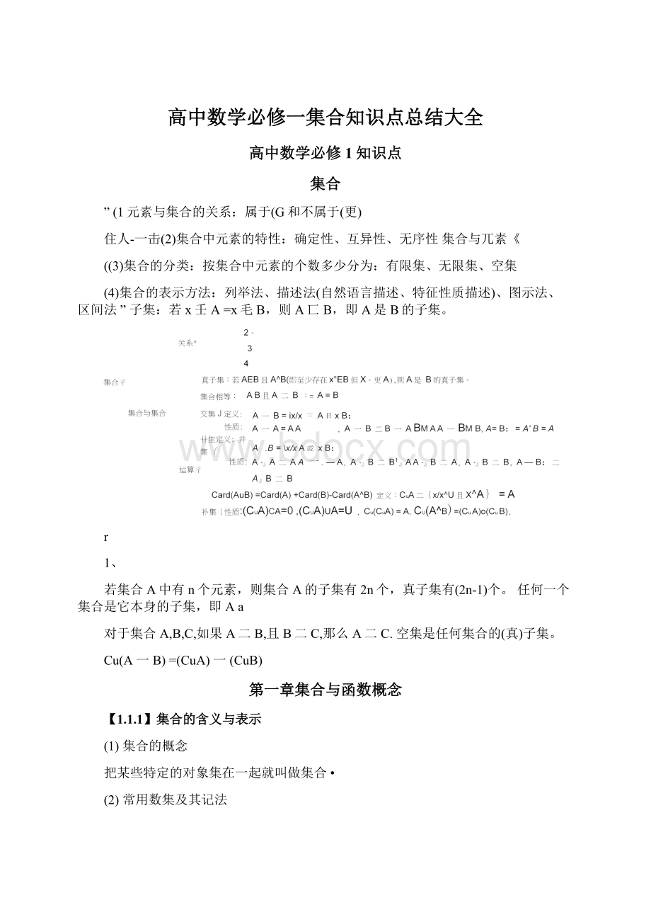 高中数学必修一集合知识点总结大全.docx