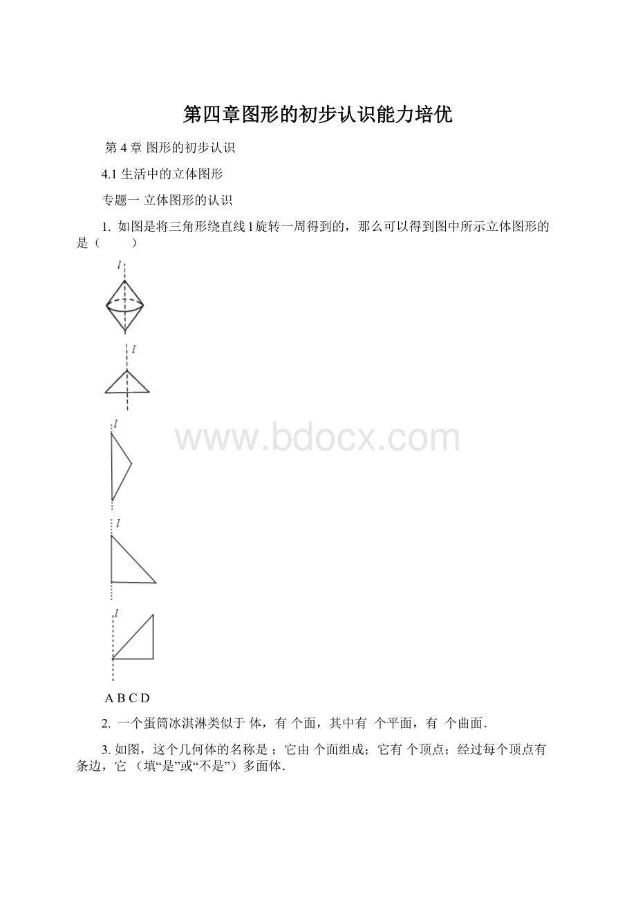 第四章图形的初步认识能力培优.docx