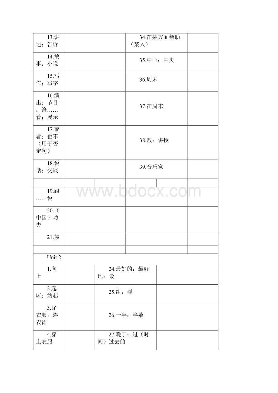 新人教版英语七年级下册单词听写表Word文件下载.docx_第2页