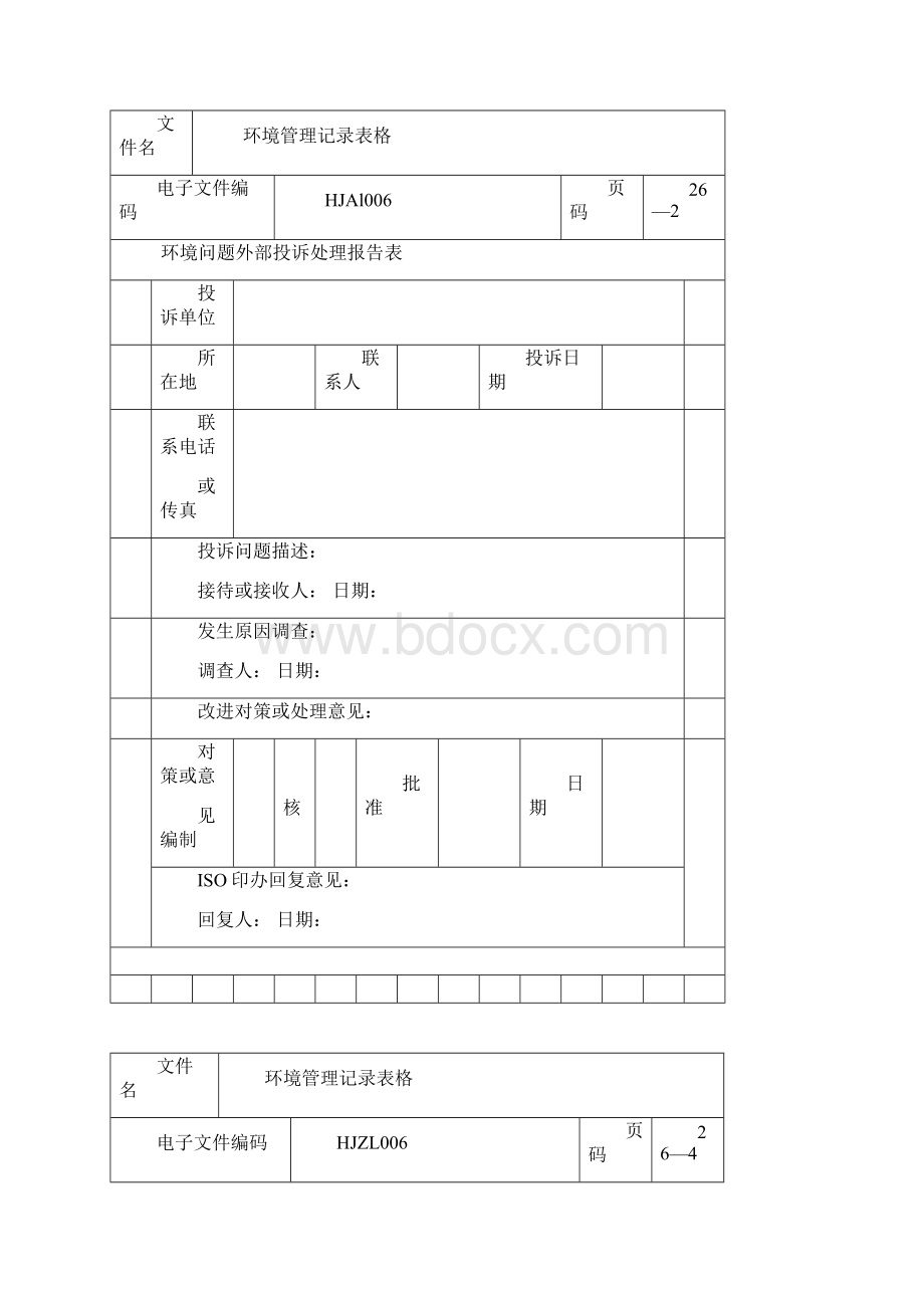 环境管理记录表格模板范文.docx_第2页