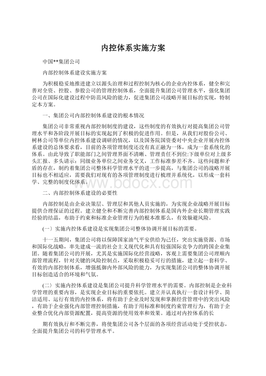 内控体系实施方案.docx