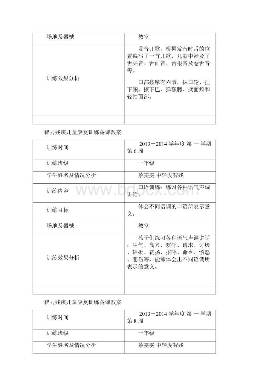 智力残疾儿童康复训练教案Word格式.docx_第2页