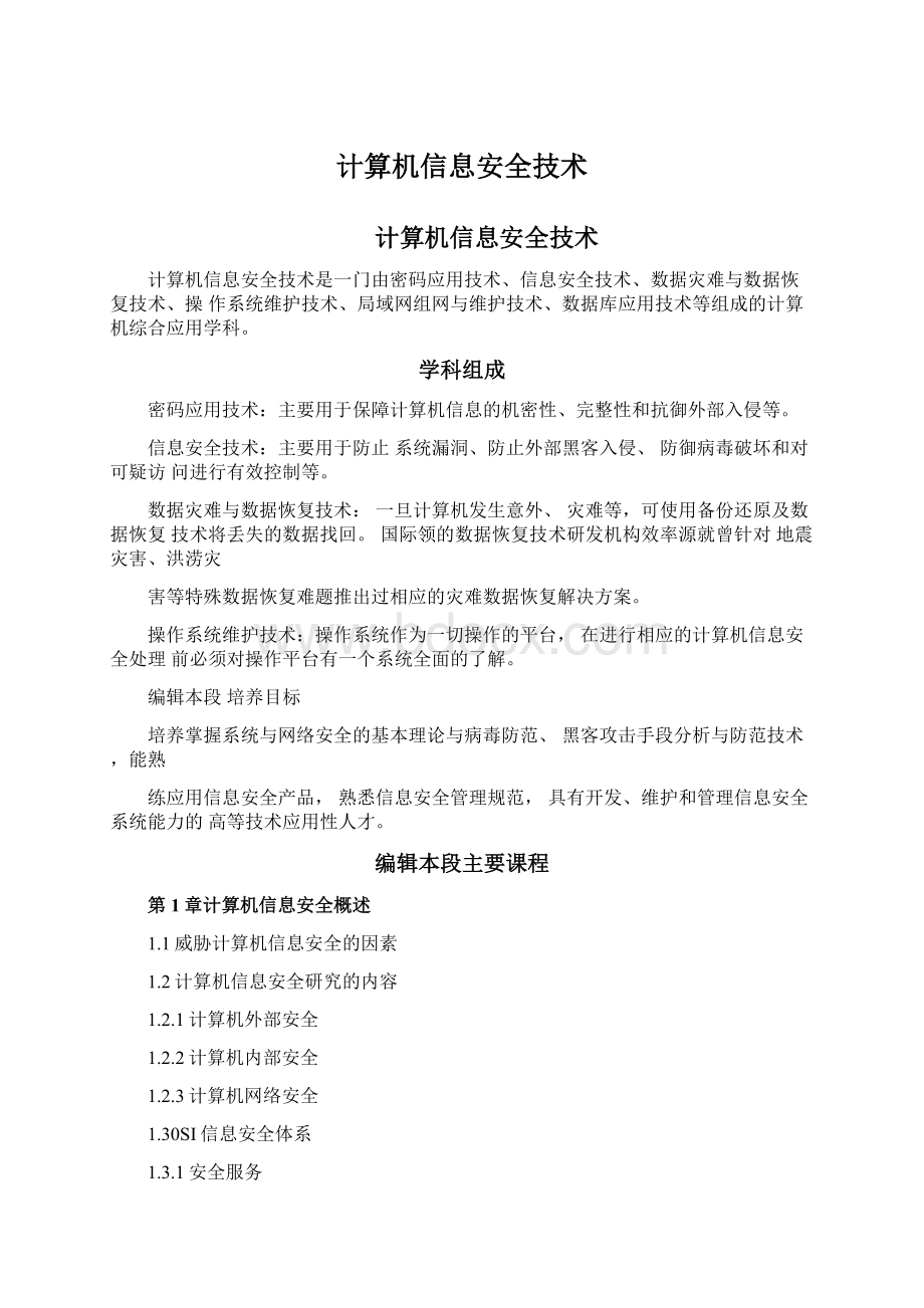 计算机信息安全技术.docx