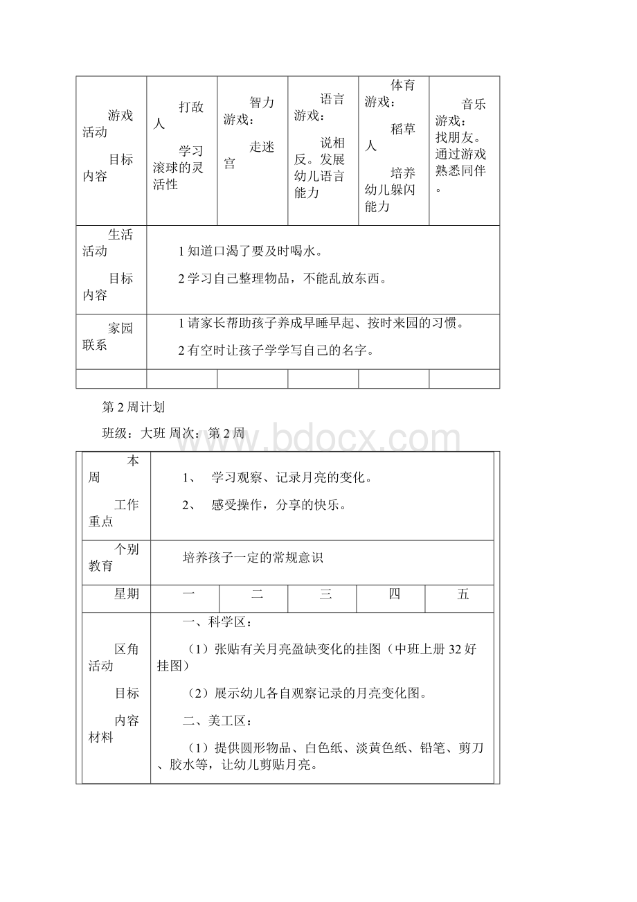骑龙小学幼儿班周日计划.docx_第2页