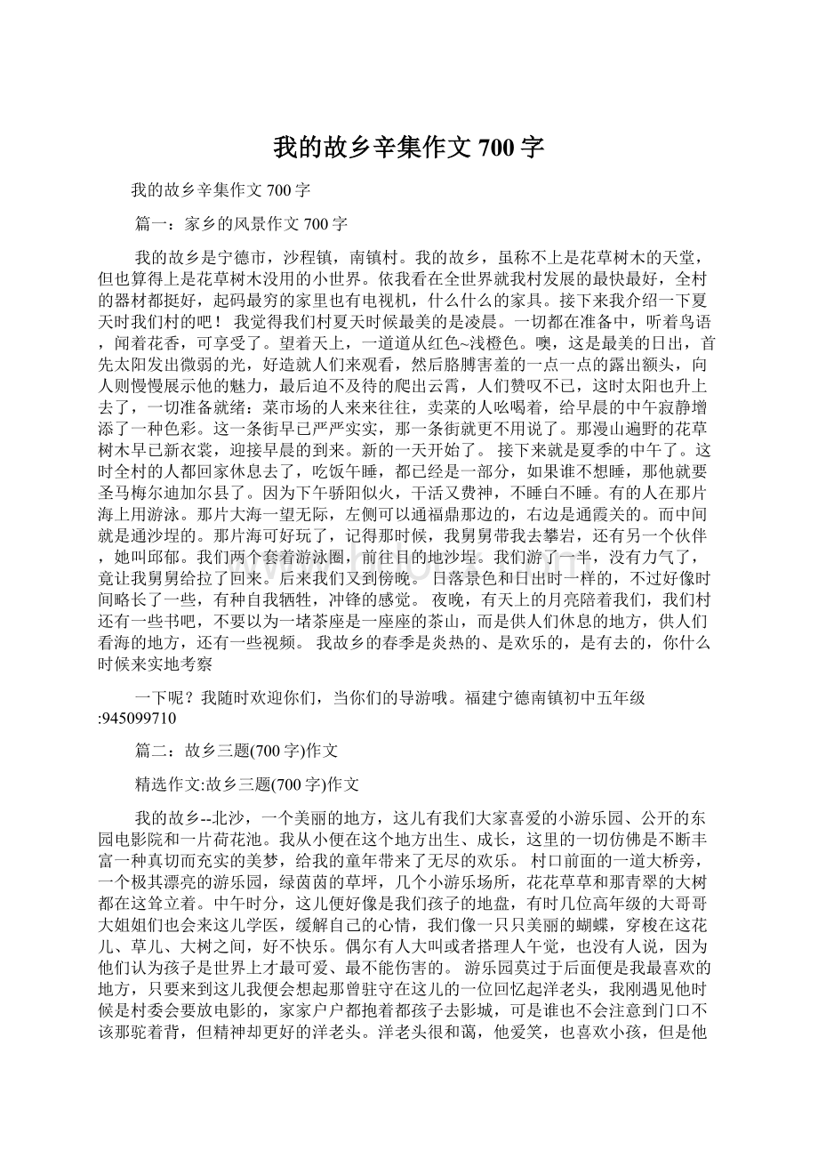 我的故乡辛集作文700字Word格式.docx_第1页