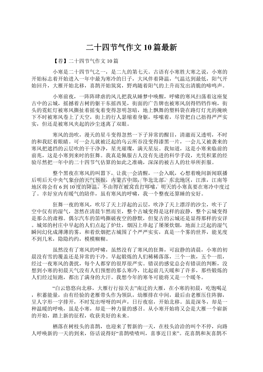 二十四节气作文10篇最新文档格式.docx