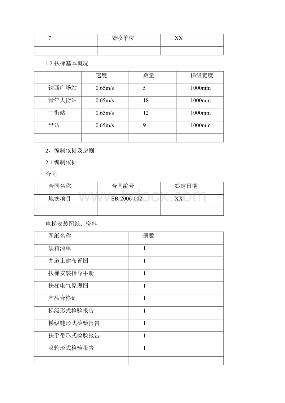 沈阳某号线地铁自动扶梯施工组织设计Word文件下载.docx_第2页