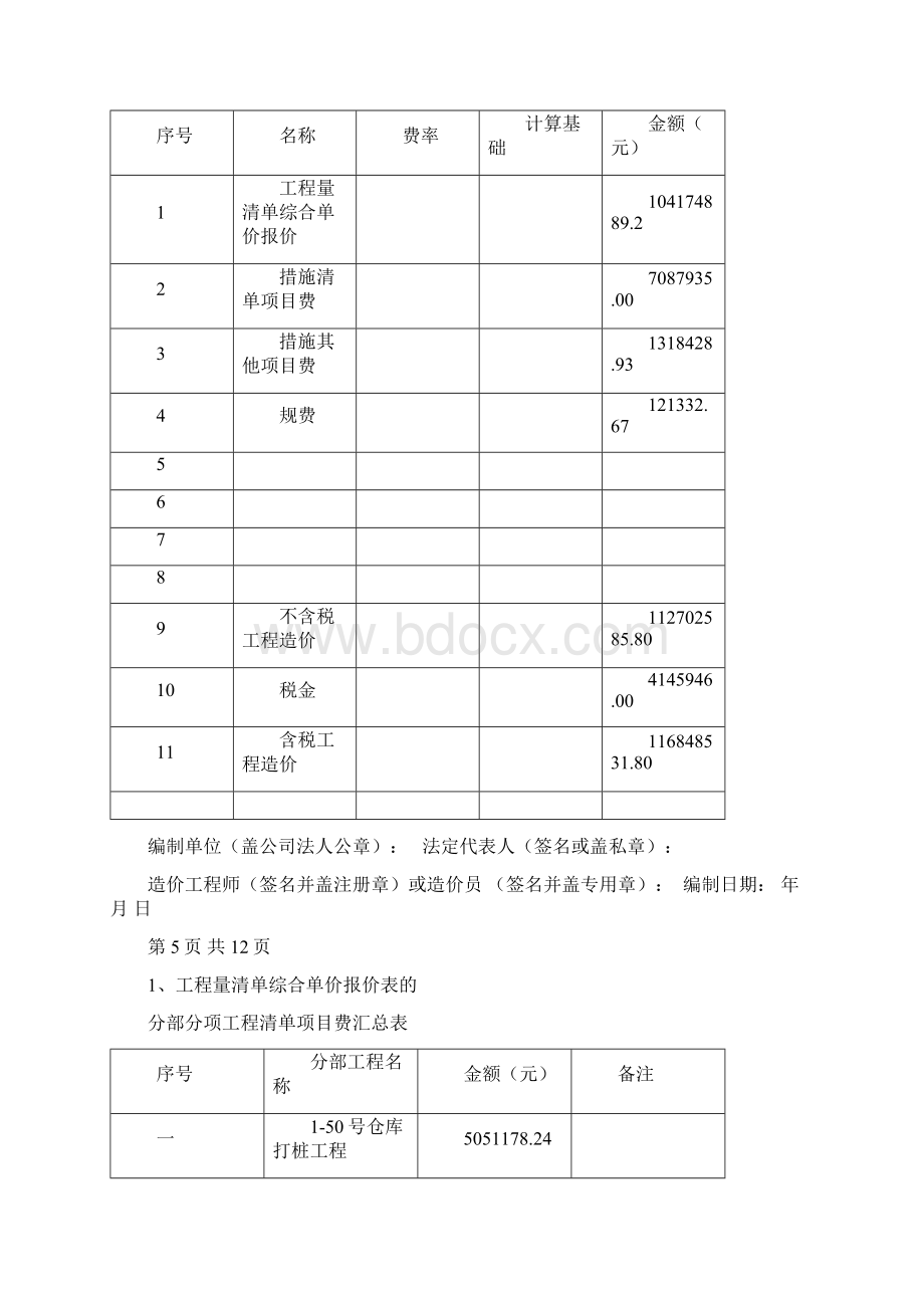 东莞市建设工程《项目管理》工程量清单报价表06定额共12页Word下载.docx_第3页