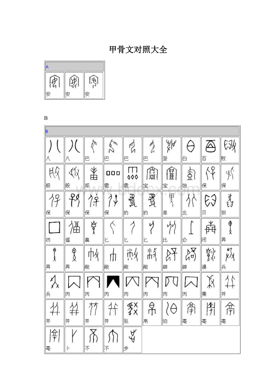 甲骨文对照大全.docx_第1页