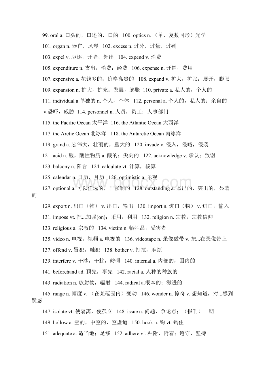 最新最全英语四级高频词汇Word格式文档下载.docx_第3页