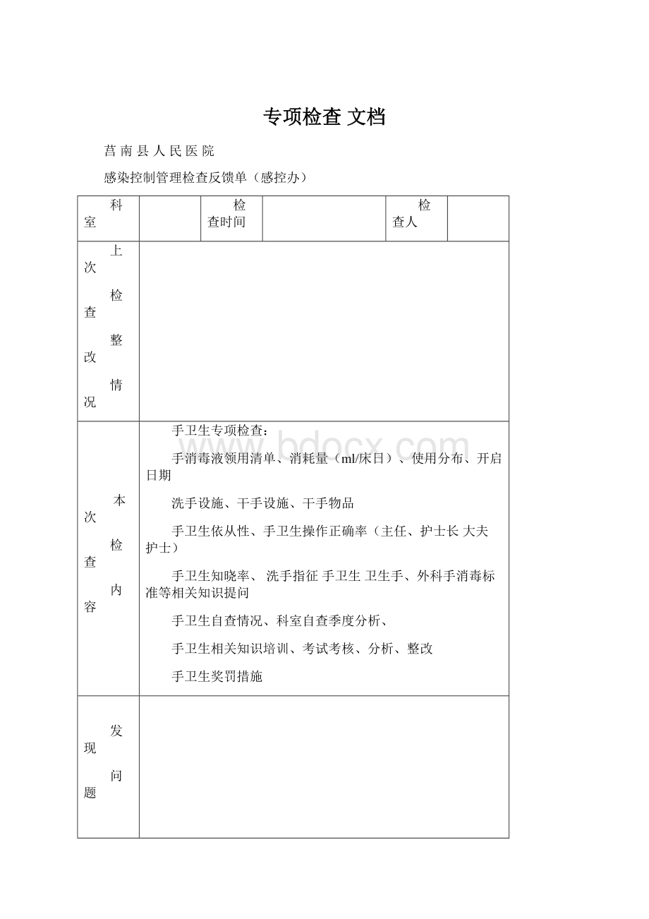 专项检查 文档Word格式文档下载.docx