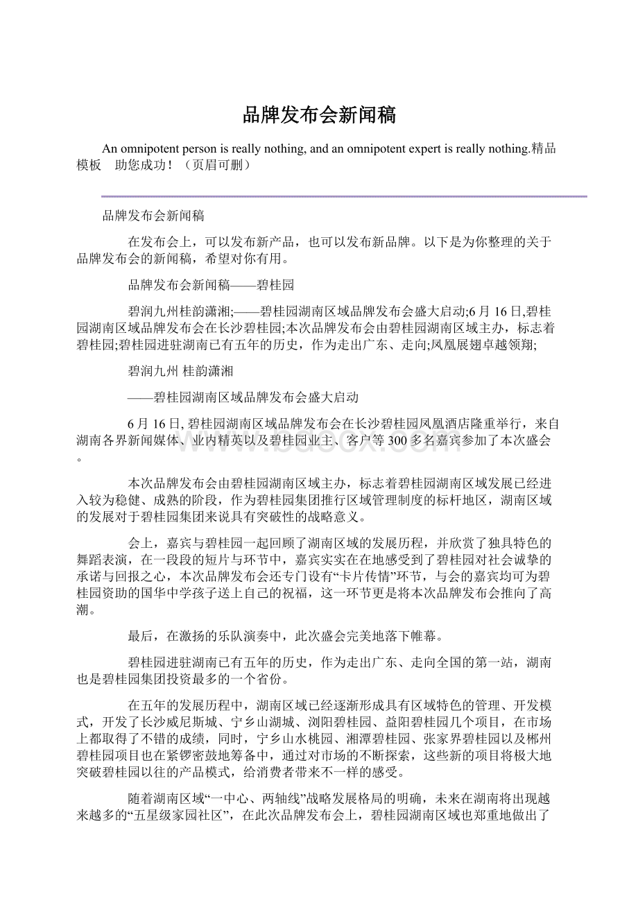 品牌发布会新闻稿Word下载.docx_第1页