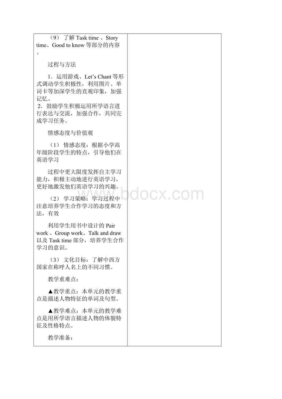 秋五年级英语上册Unit1Whatshelikee教案2新版人教PEPWord文档格式.docx_第2页