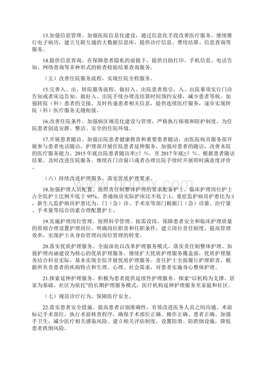 医院落实进一步改善医疗服务行动计划实施方案.docx_第3页