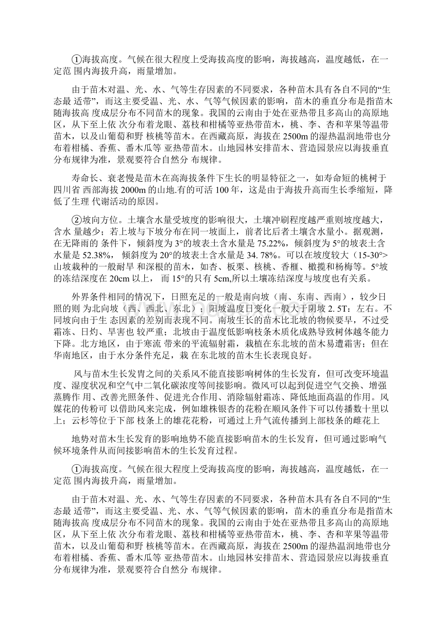 地势对苗木生长发育的影响Word文档格式.docx_第2页