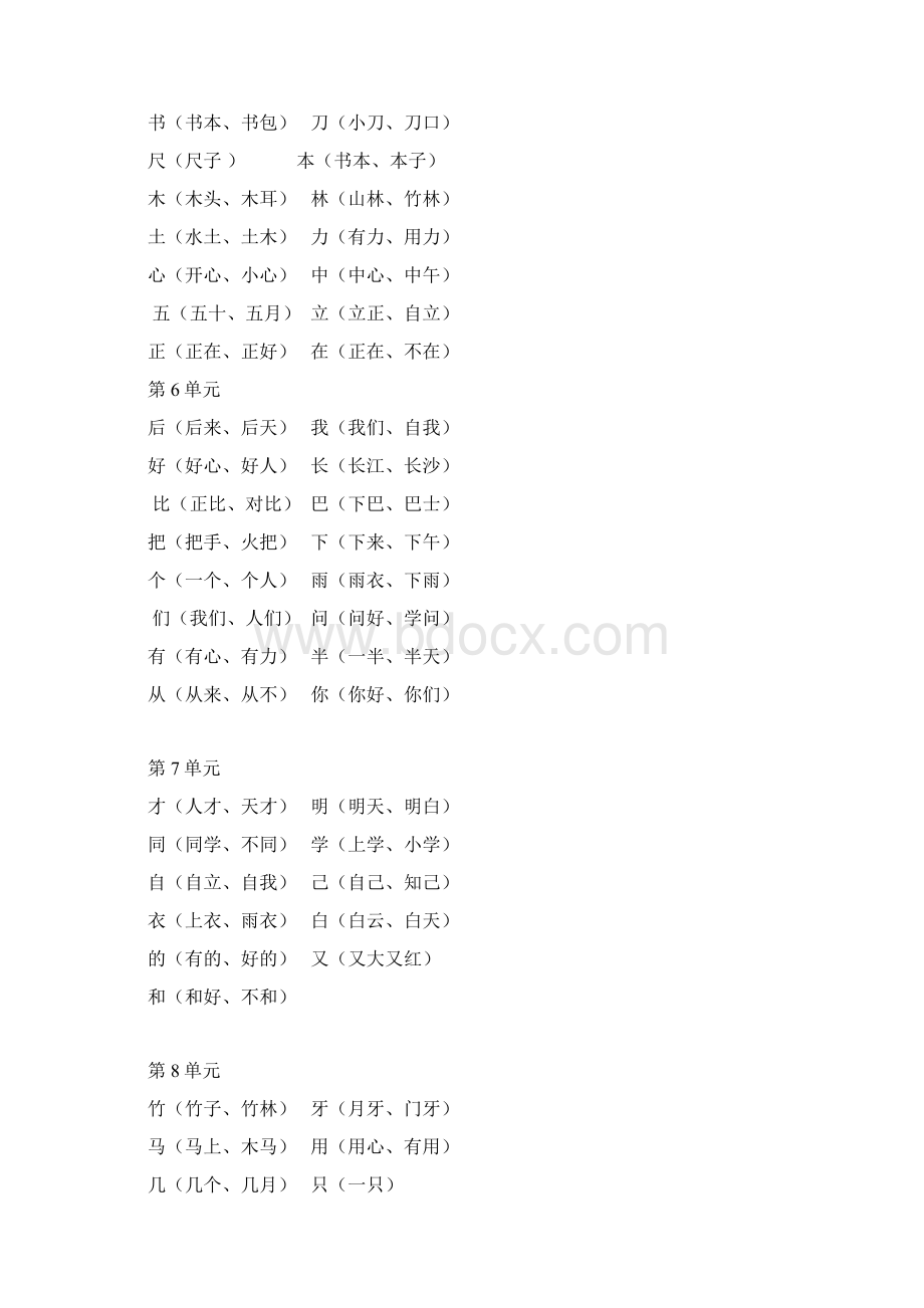 部编版一年级语文上册知识要点预习Word格式.docx_第2页