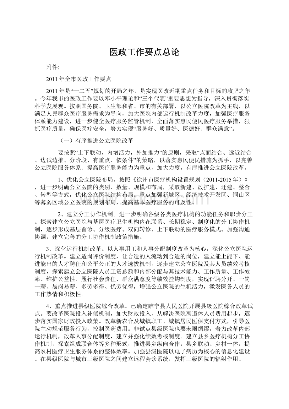 医政工作要点总论.docx