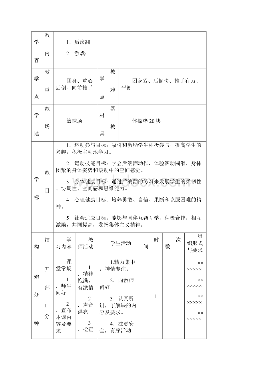 小学体育《后滚翻》教学设计Word格式文档下载.docx_第3页