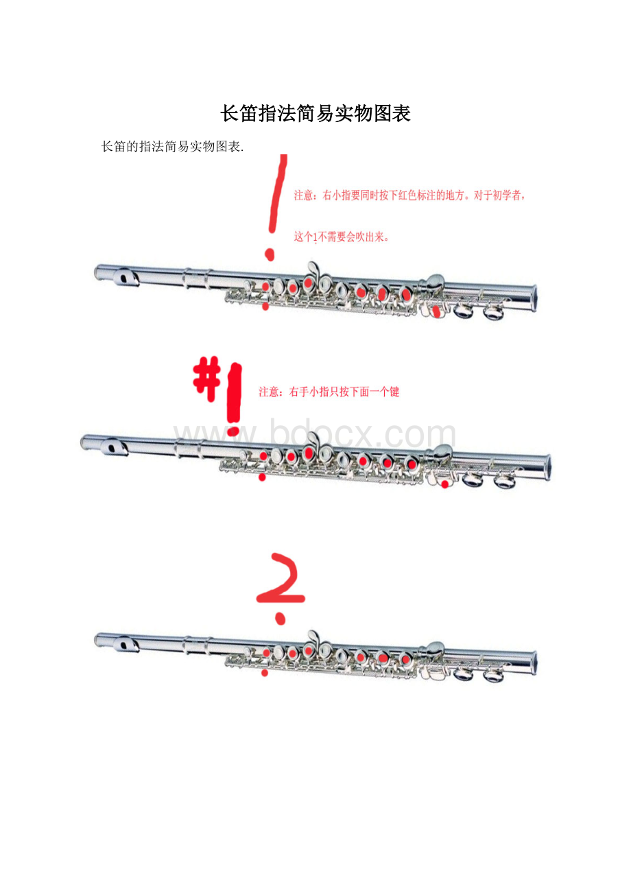 长笛指法简易实物图表Word文档格式.docx_第1页