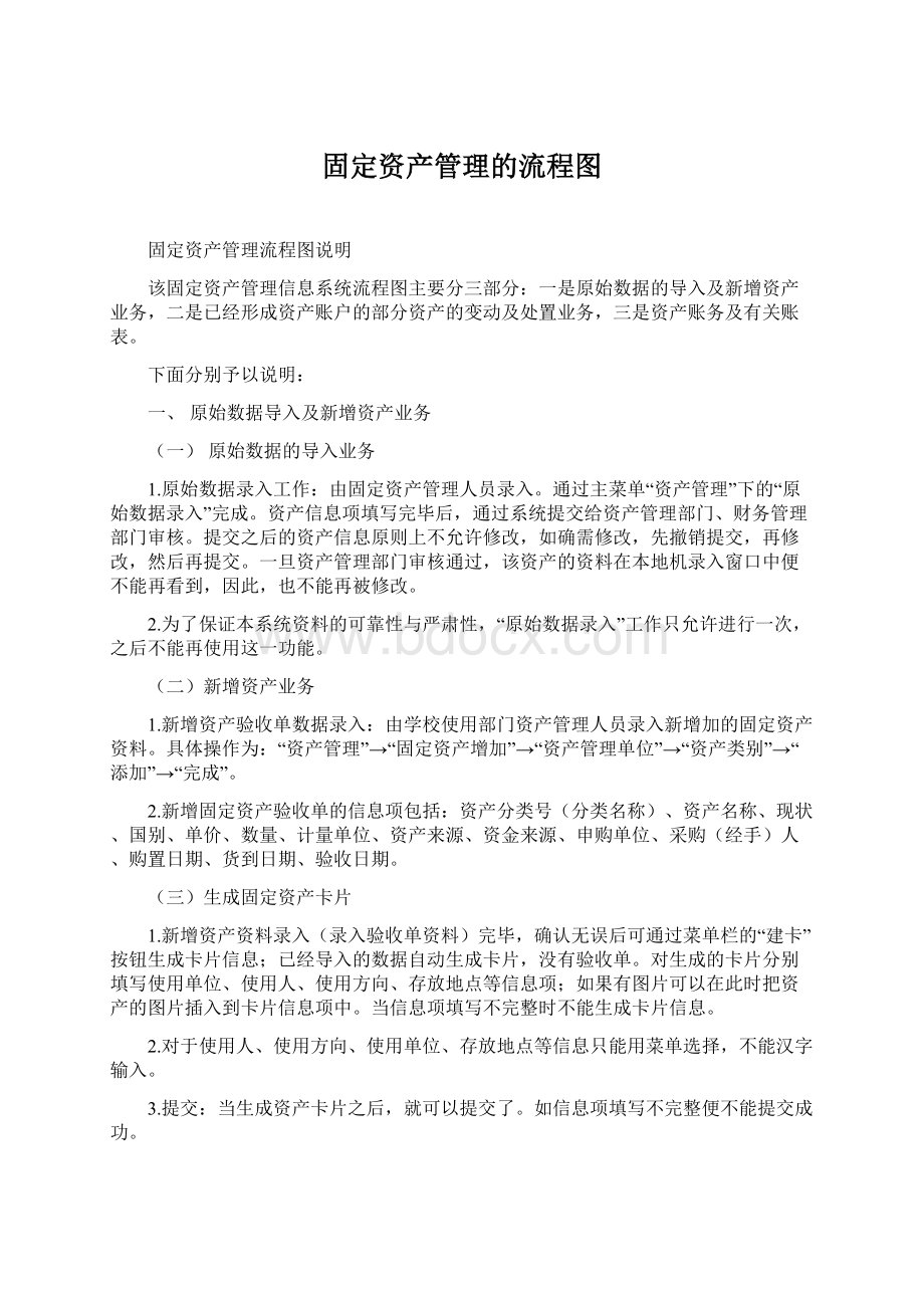 固定资产管理的流程图Word文档下载推荐.docx_第1页