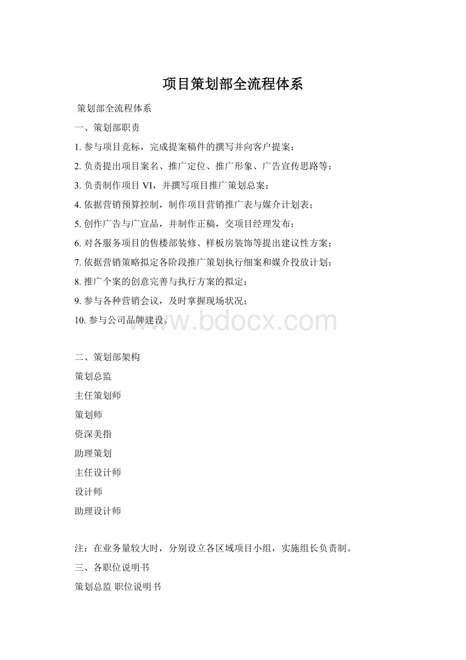 项目策划部全流程体系Word文件下载.docx