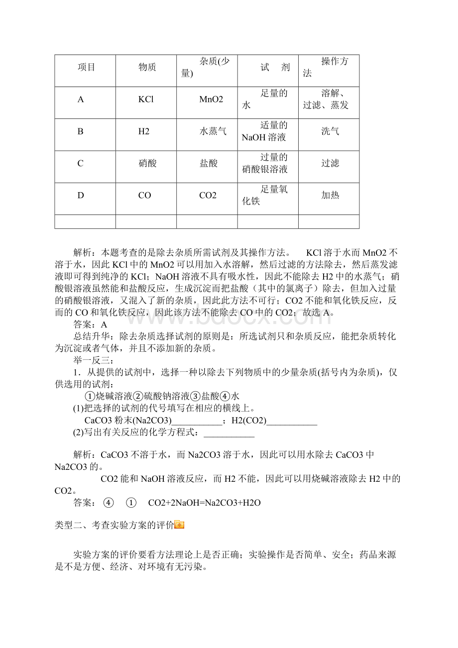 中考冲刺二实验方案设计与评价Word文档下载推荐.docx_第2页