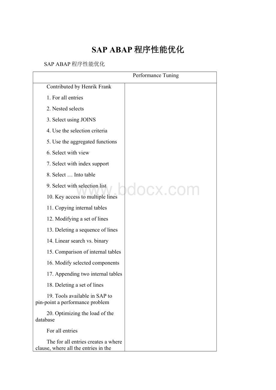 SAP ABAP程序性能优化.docx_第1页