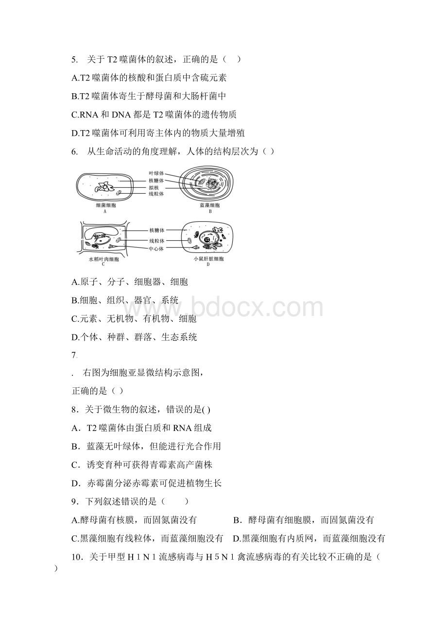 吉林省长春市十一中高二下学期期中考试生物试题有答案Word格式.docx_第2页