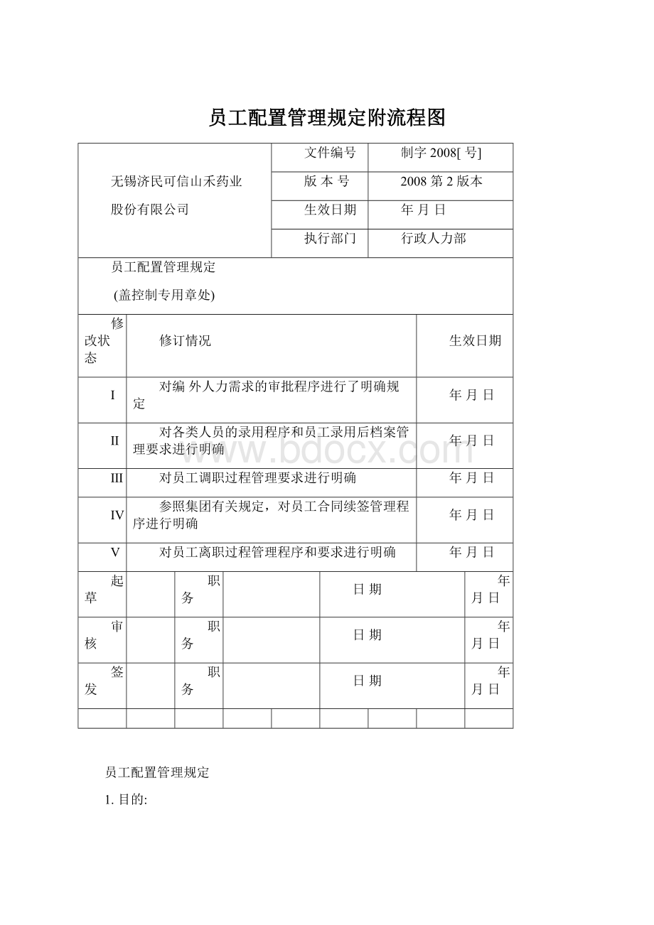 员工配置管理规定附流程图.docx