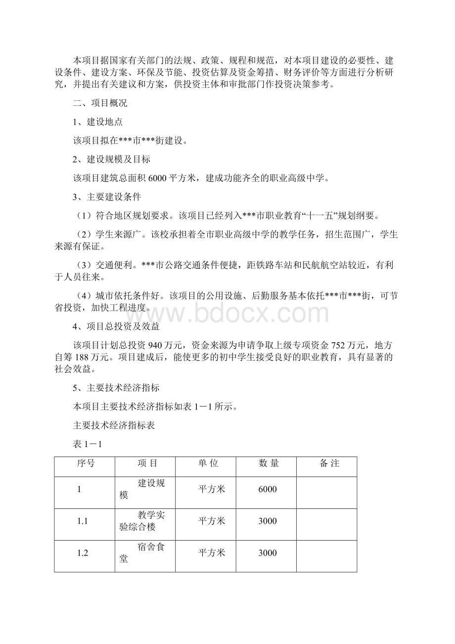 职业高级中学建设项目立项可行性报告项目可行性研究分析报告文档格式.docx_第2页