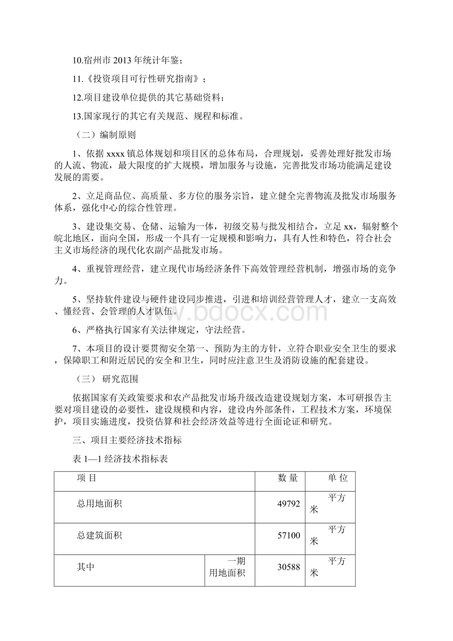 农副产品综合批发大市场建设项目可行性研究报告.docx_第2页