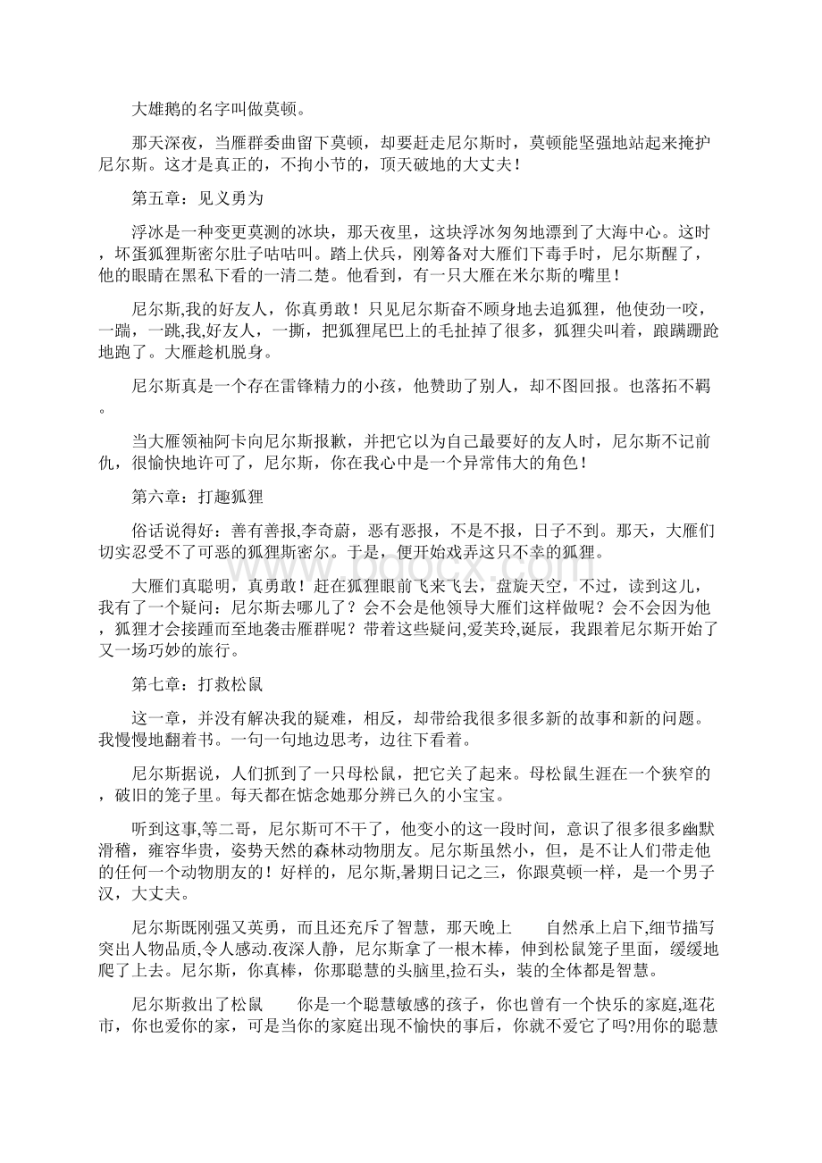 最新尼尔斯骑鹅旅行记系列读后感资料.docx_第2页