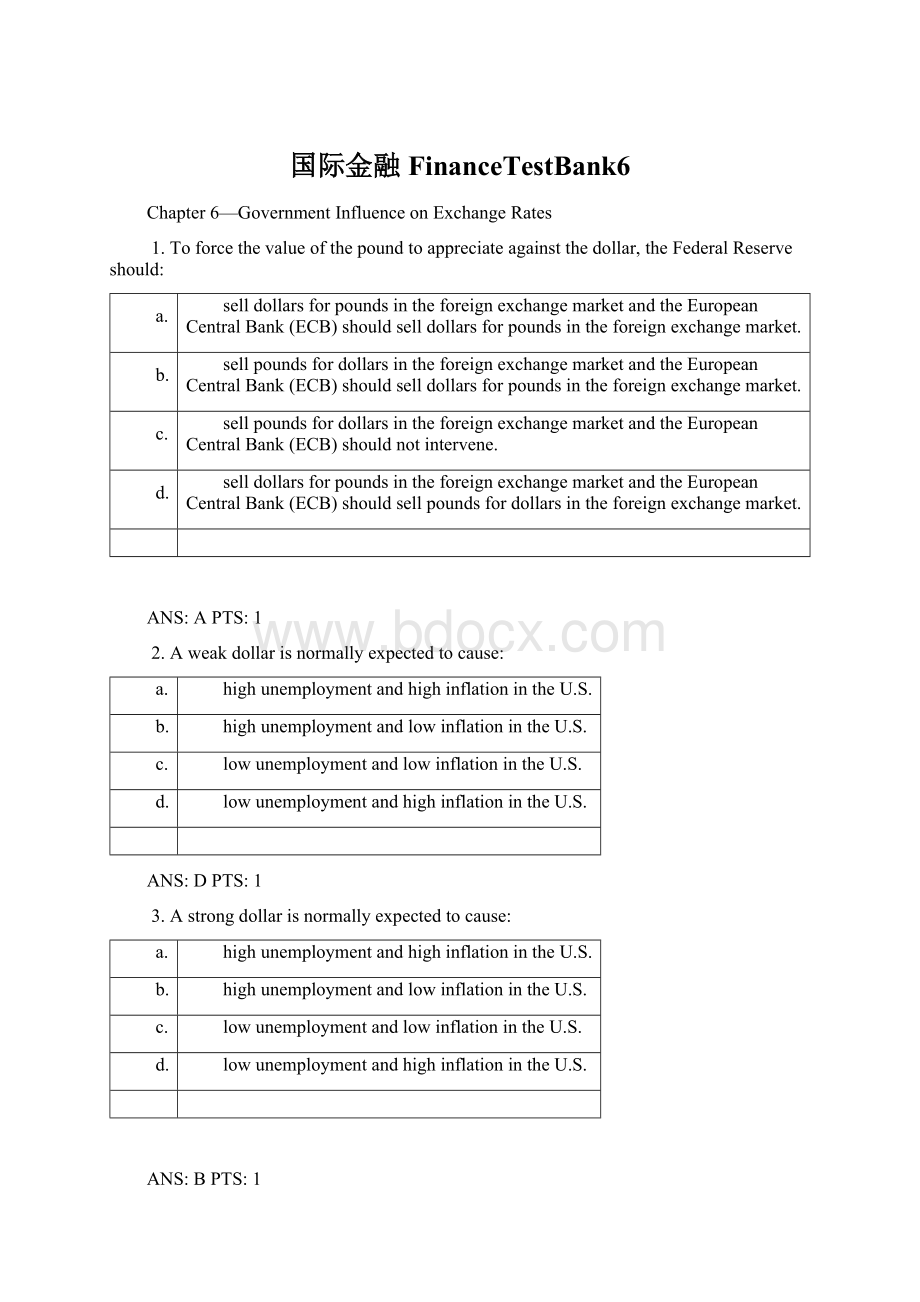 国际金融FinanceTestBank6.docx