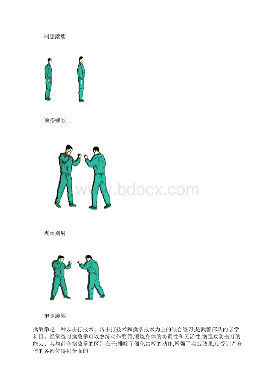 武警摔擒擒敌拳116动连贯动作 分解动作Word文档格式.docx_第2页