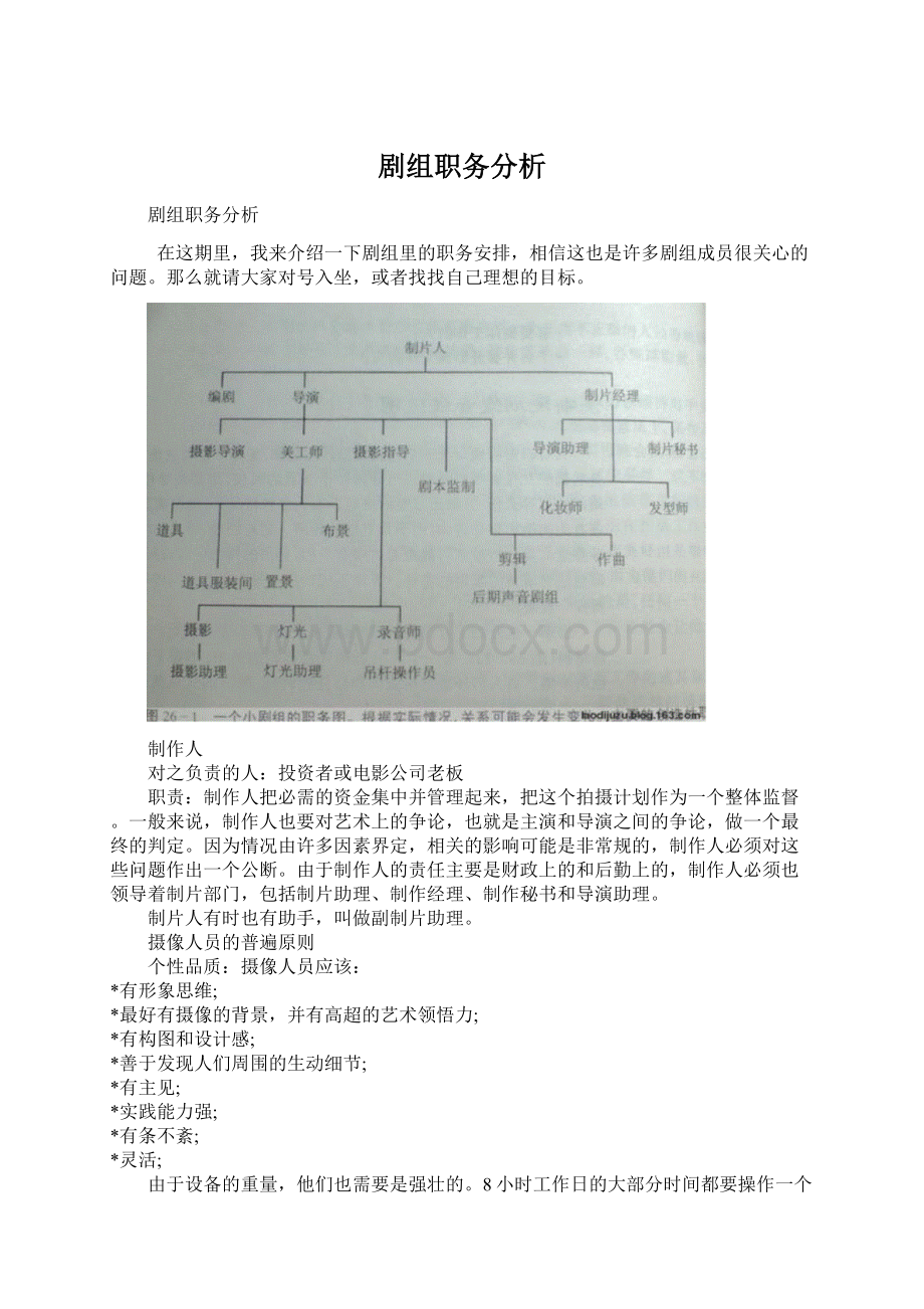 剧组职务分析Word格式.docx